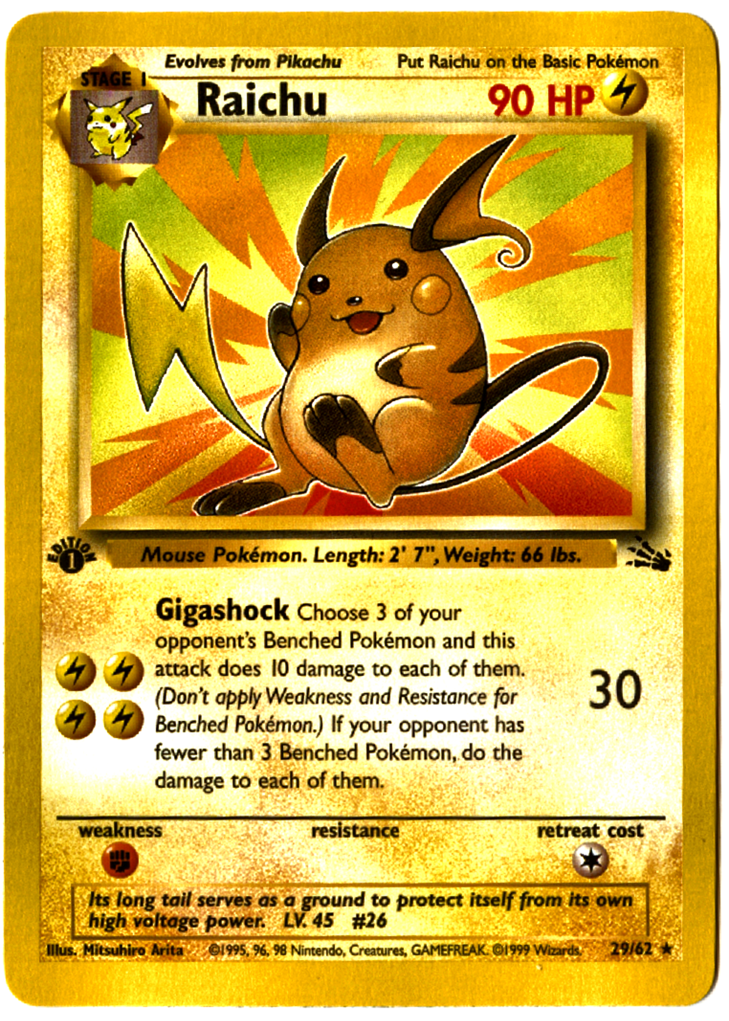 Raichu - 29 - Fossil - Near Mint — front