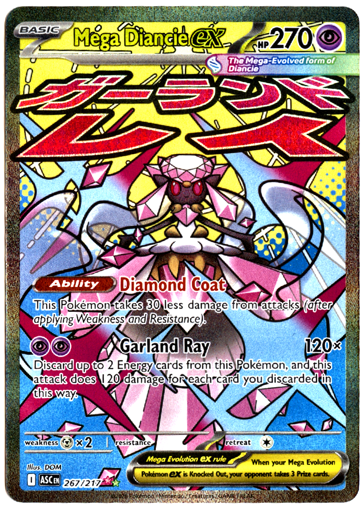 Mega Diancie ex - 267 - Ascended Heroes - Near Mint — front