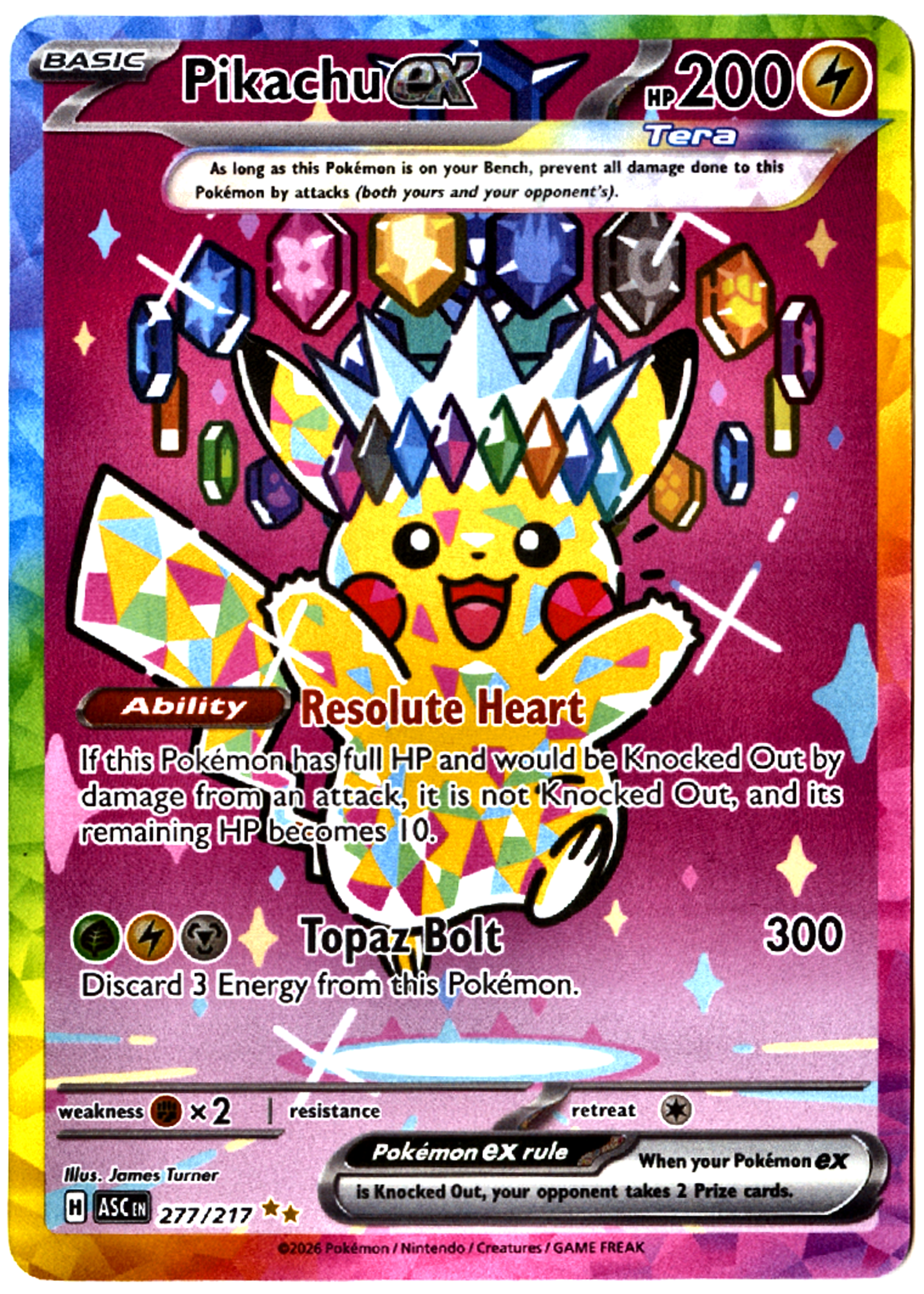 Pikachu ex - 277 - Ascended Heroes - Near Mint — front