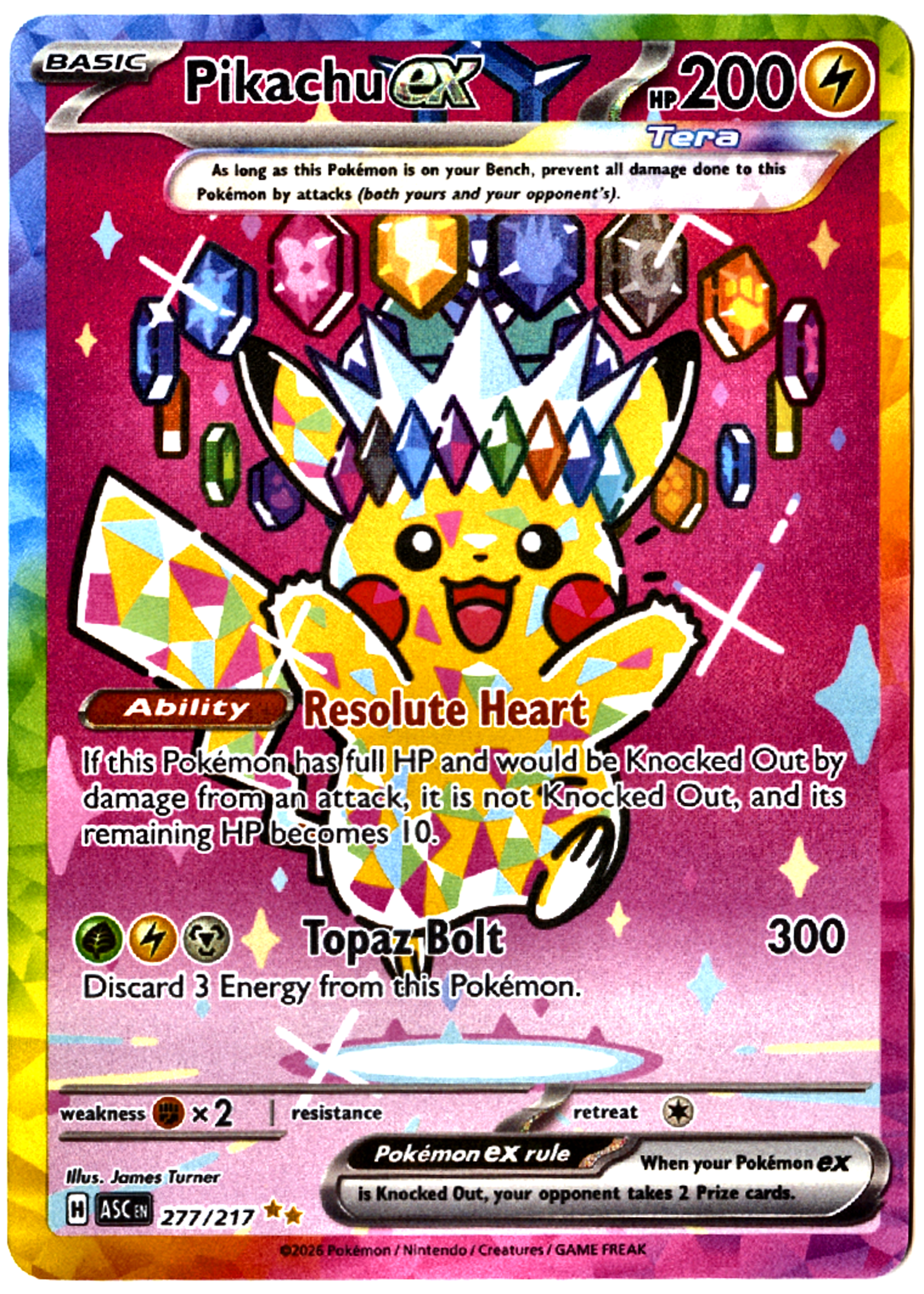 Pikachu ex - 277 - Ascended Heroes - Near Mint — front