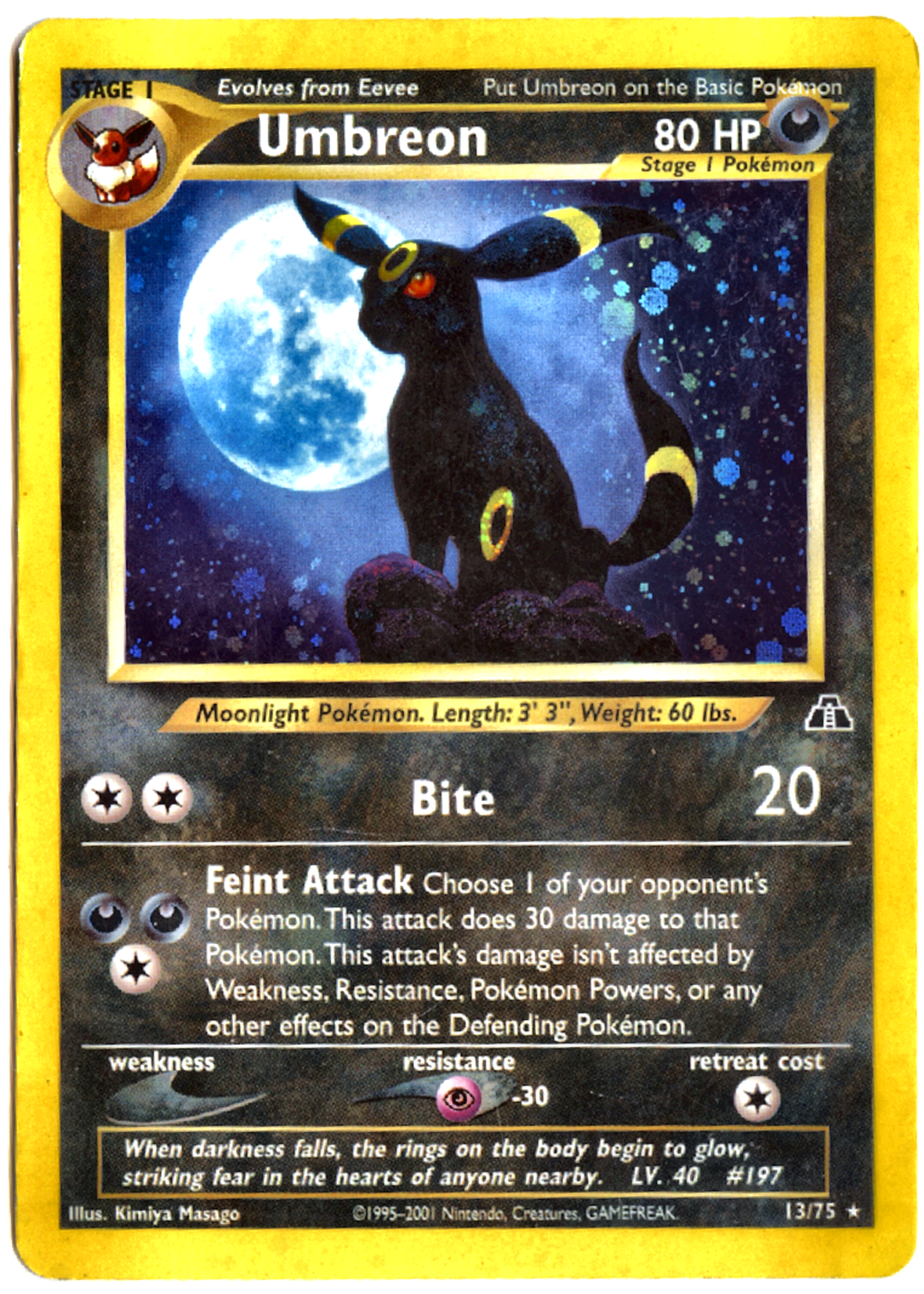 Umbreon - 13 - Neo Discovery - Lightly Played — front
