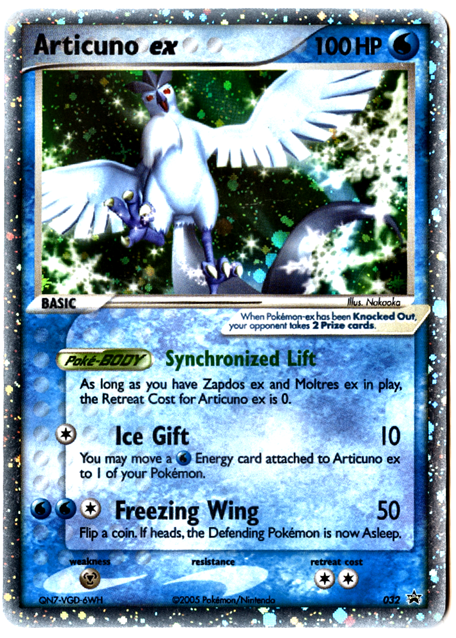 Articuno ex - 32 - Nintendo Black Star Promos - Near Mint — front