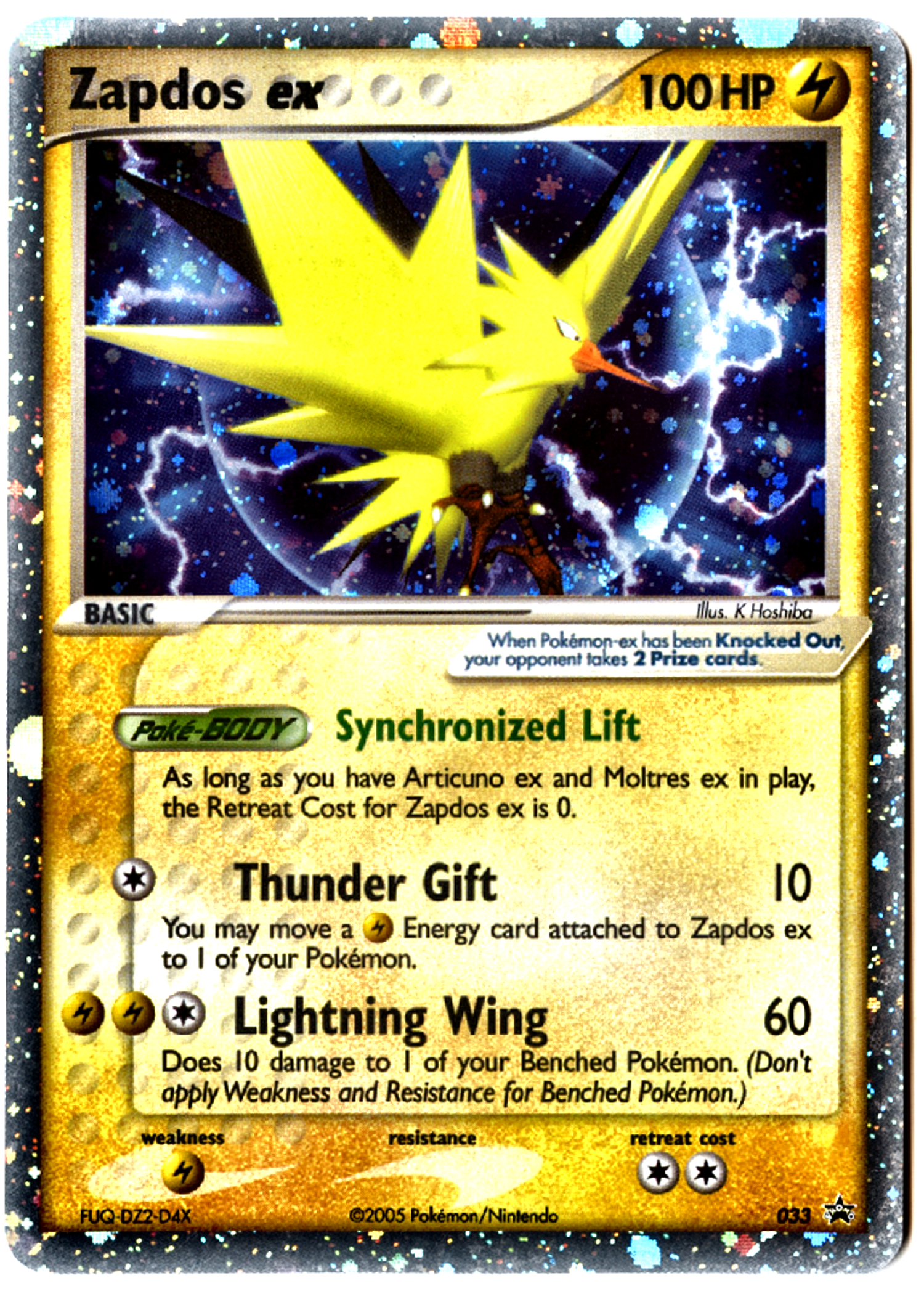 Zapdos ex - 33 - Nintendo Black Star Promos - Near Mint — front