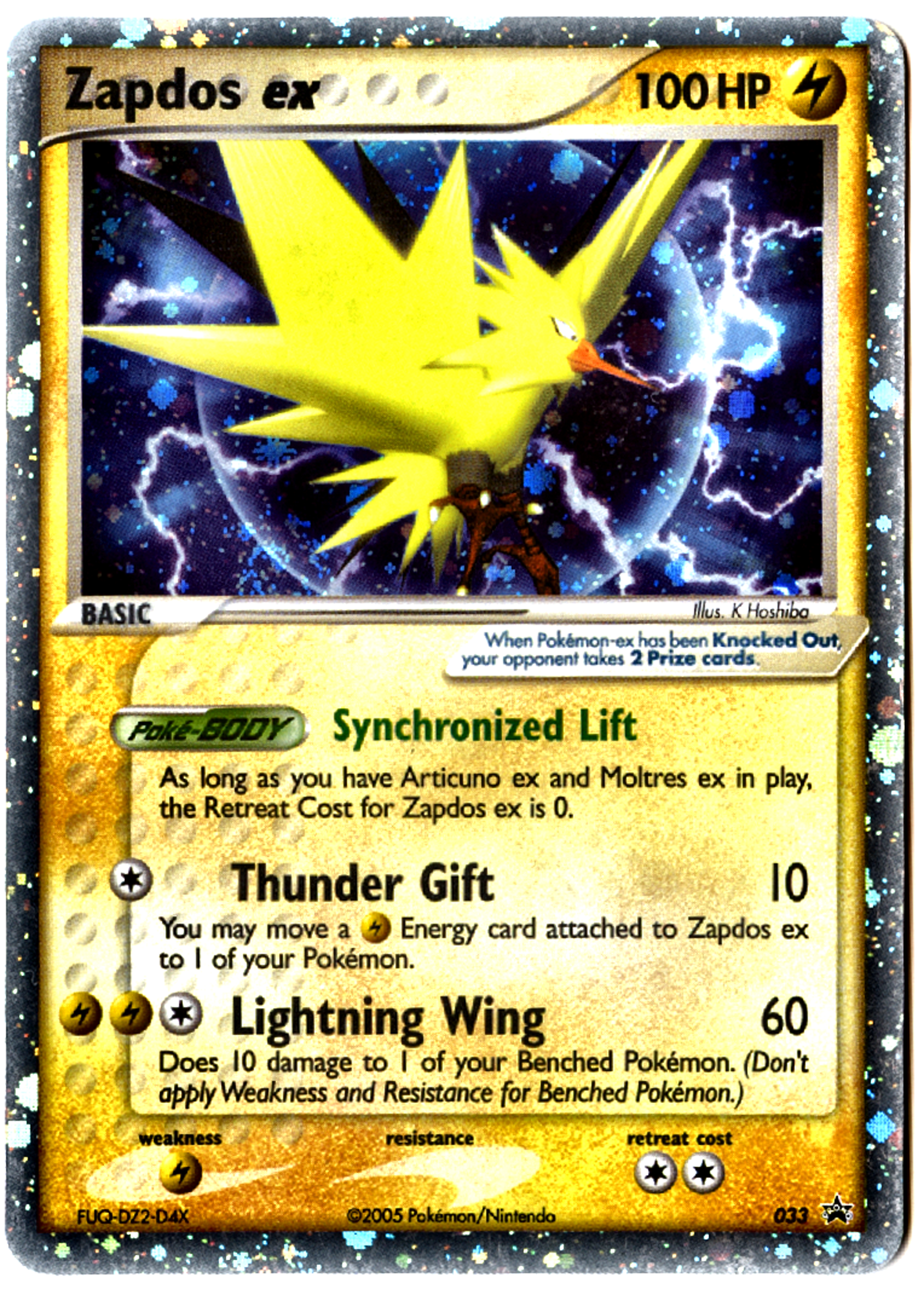 Zapdos ex - 33 - Nintendo Black Star Promos - Near Mint — front