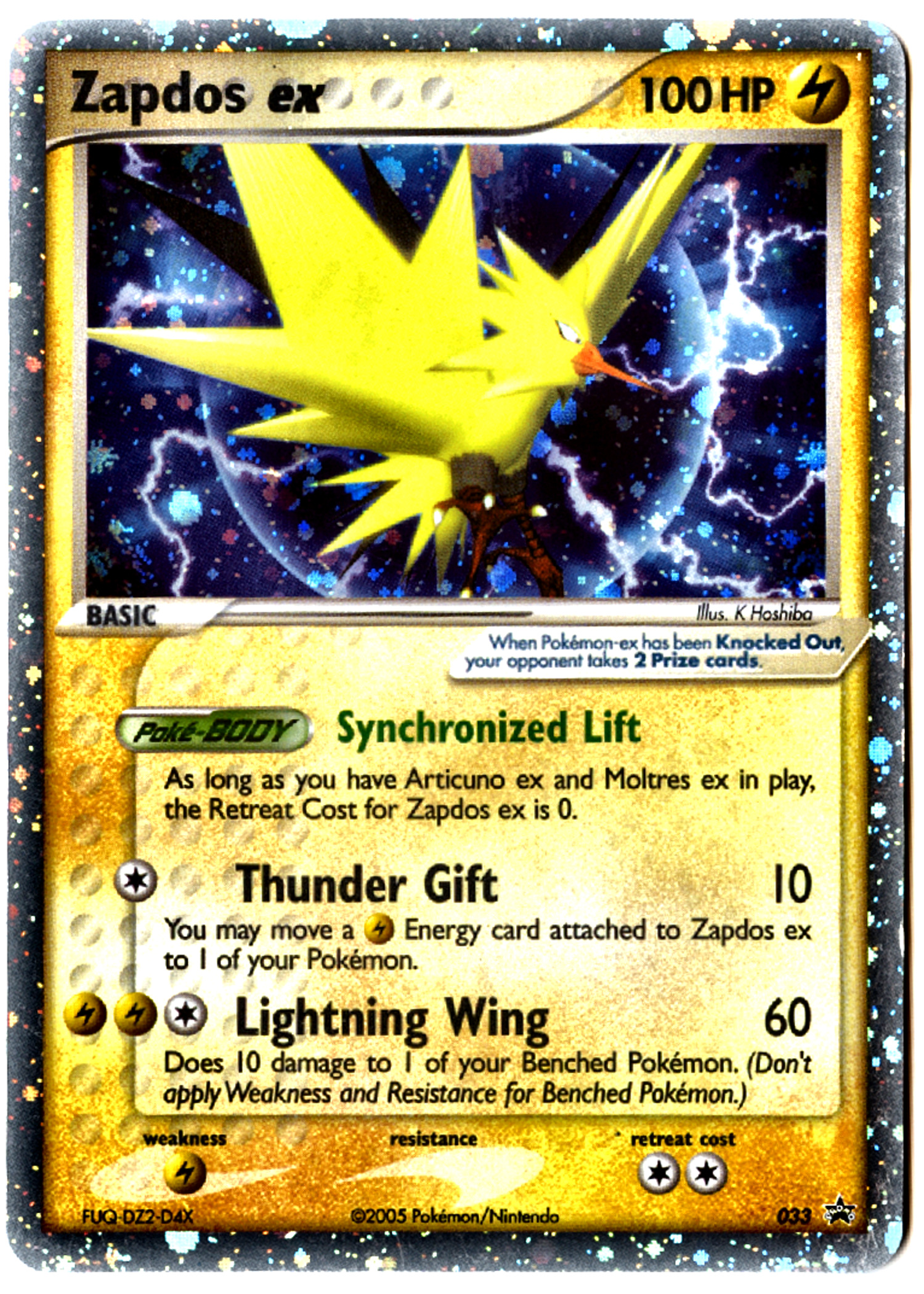Zapdos ex - 33 - Nintendo Black Star Promos - Near Mint — front
