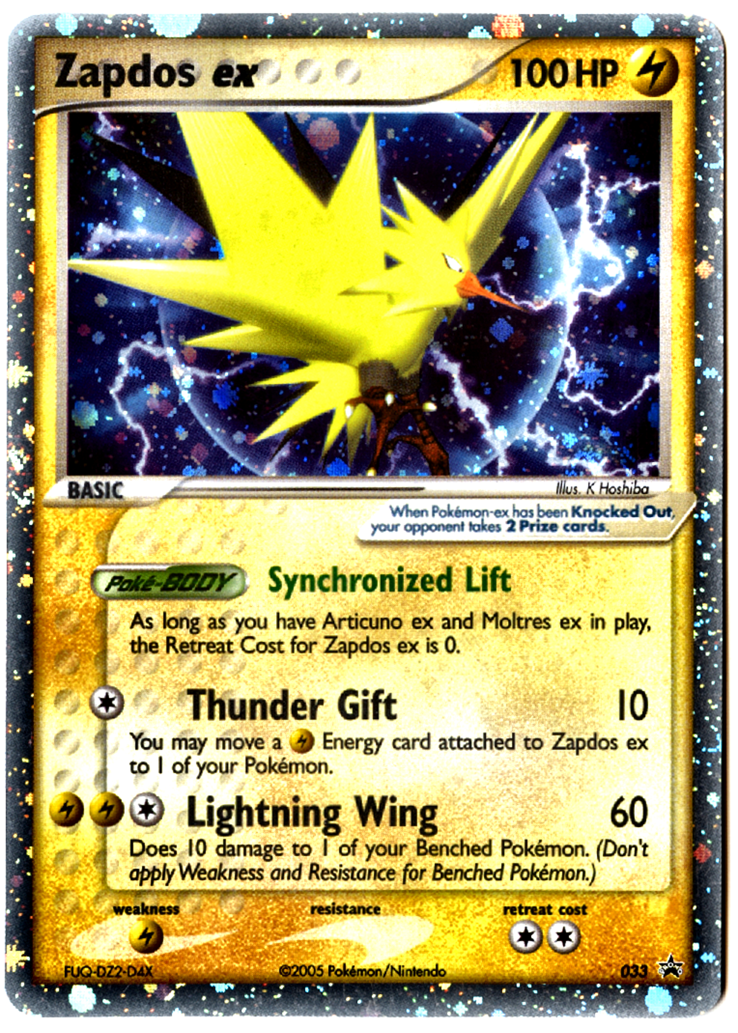 Zapdos ex - 33 - Nintendo Black Star Promos - Near Mint — front