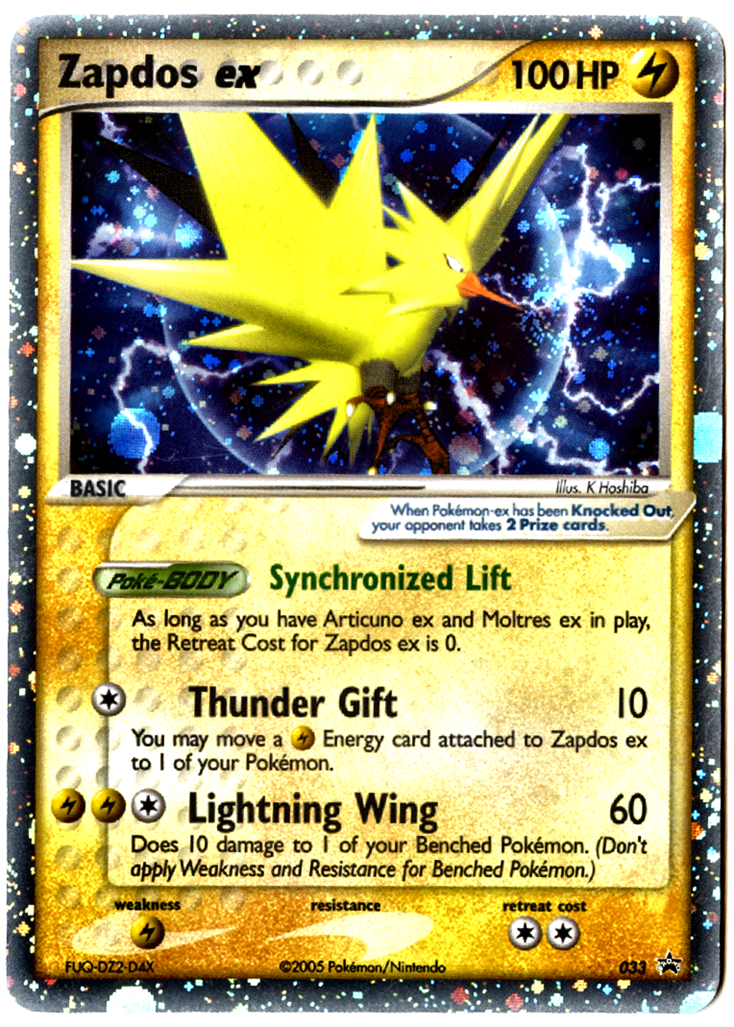 Zapdos ex - 33 - Nintendo Black Star Promos - Near Mint — front