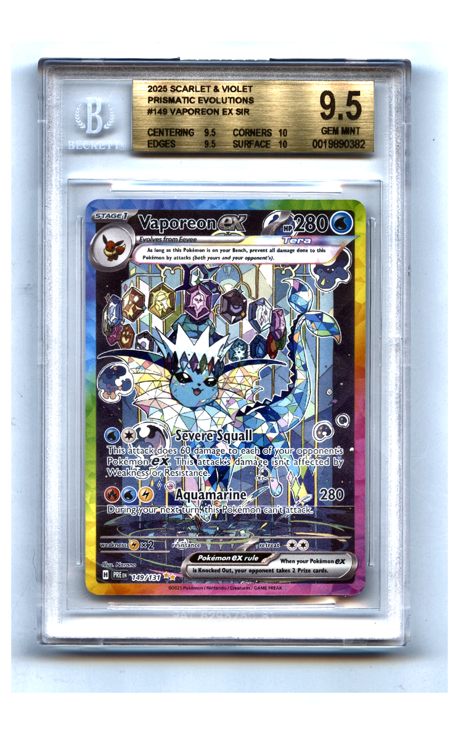 Vaporeon ex - BGS 9.5 - Prismatic Evolutions — front