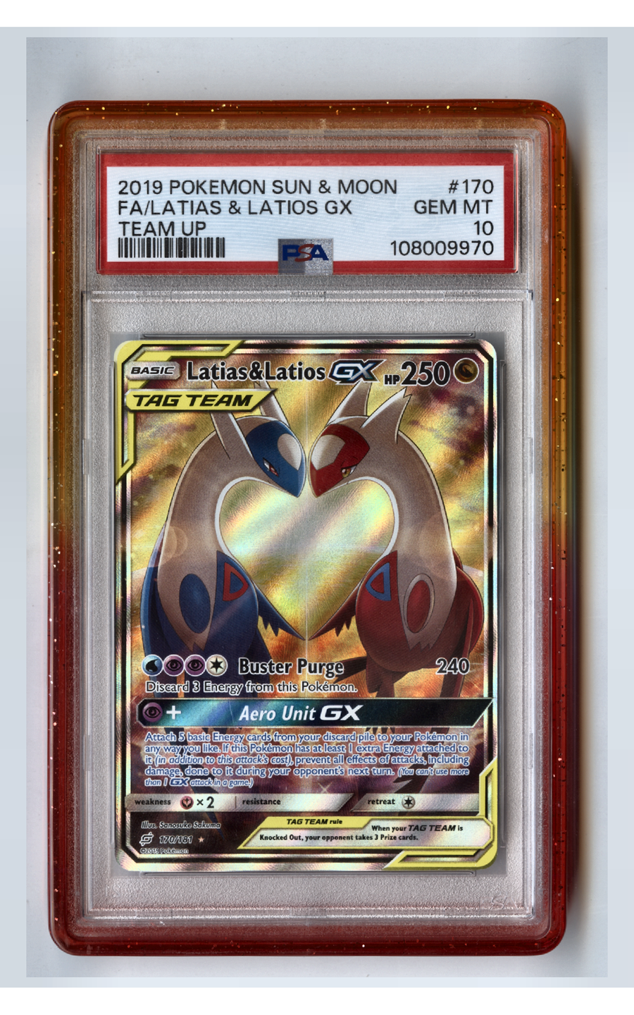 Latias & Latios GX - PSA 10 - Team Up, front