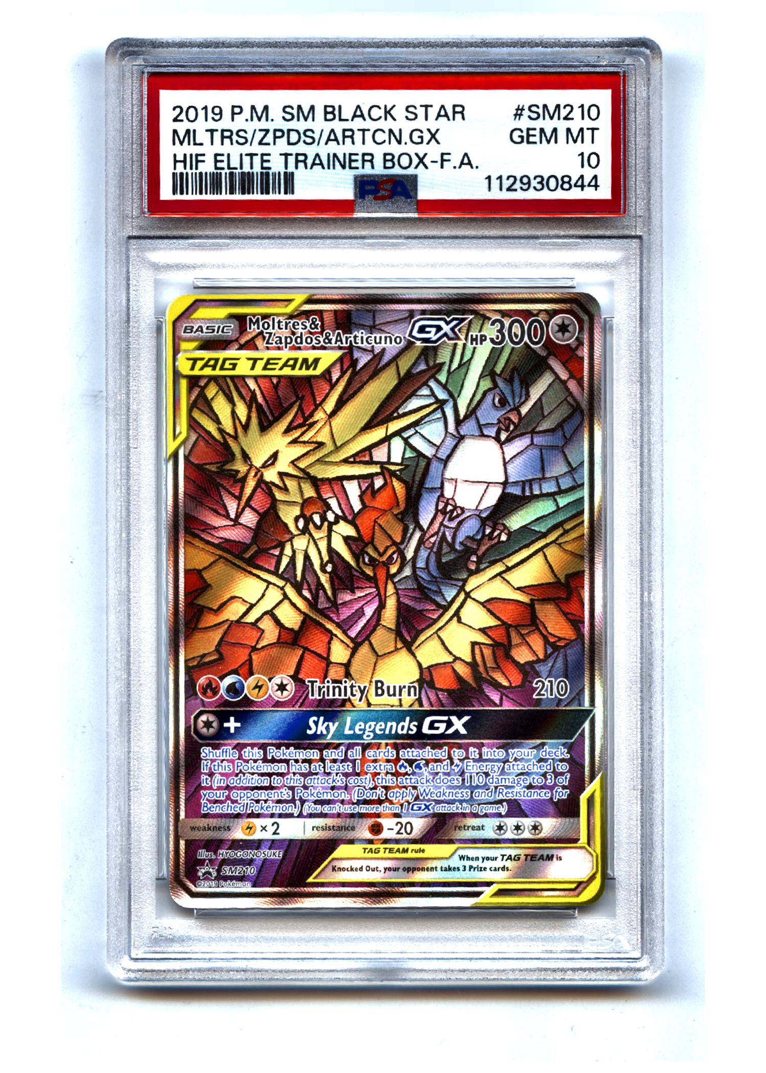 Moltres & Zapdos & Articuno-GX - Grade 10 - SM Black Star Promos (112930844) — front