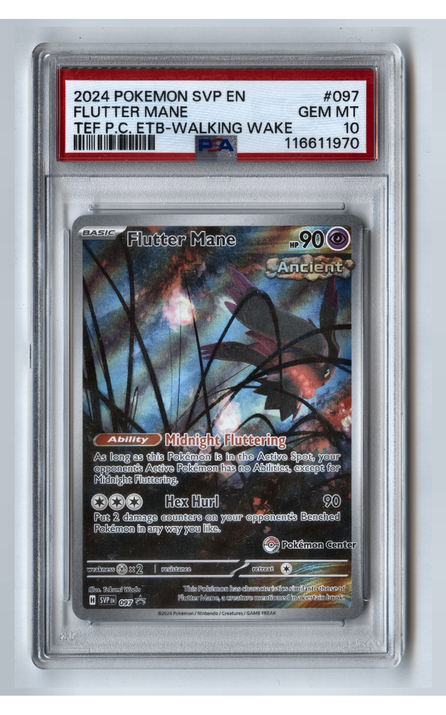 Flutter Mane - PSA 10 - Black Star Promos · Pokemon Center, front