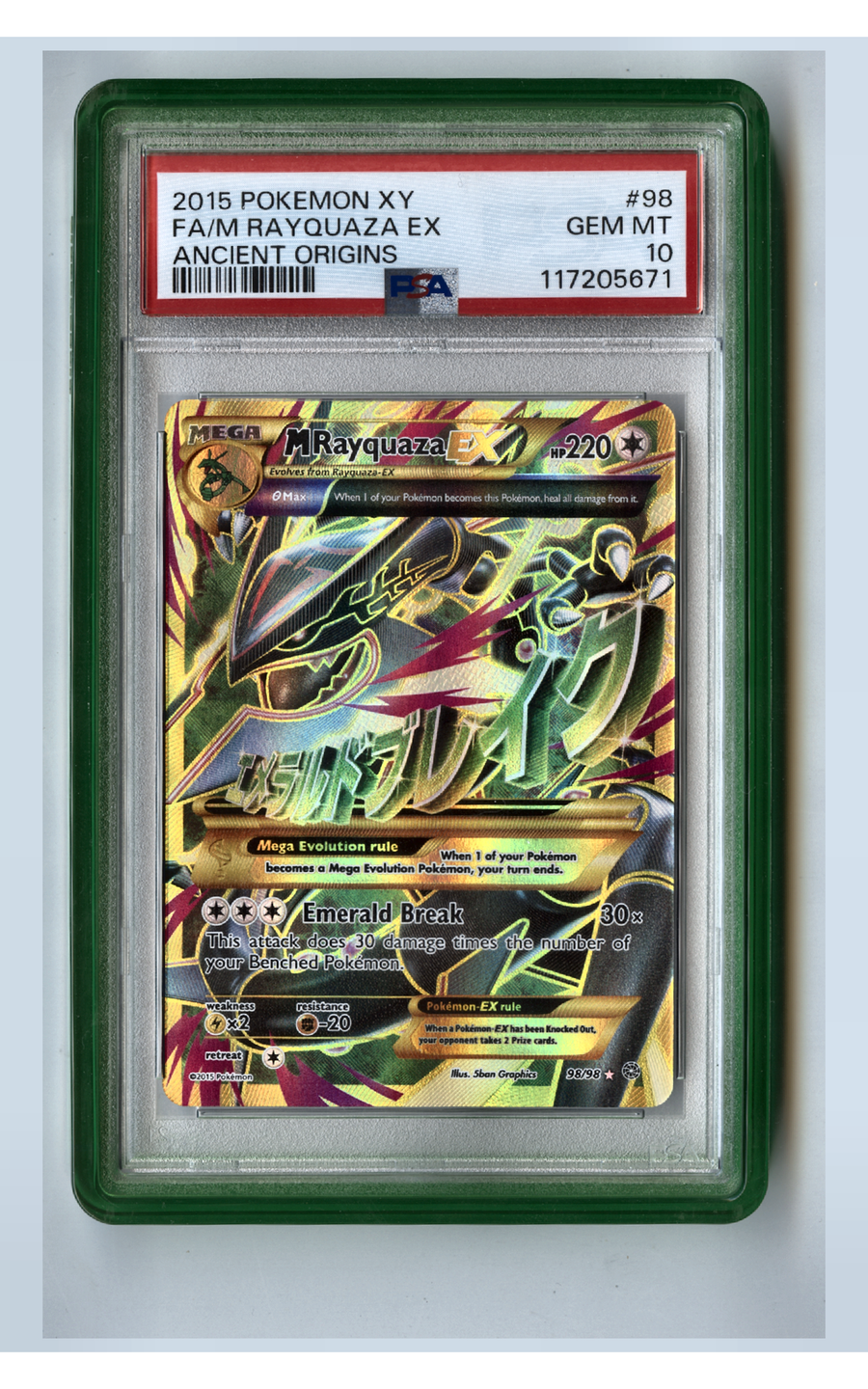 Mega Rayquaza EX - PSA 10 - Ancient Origins, front
