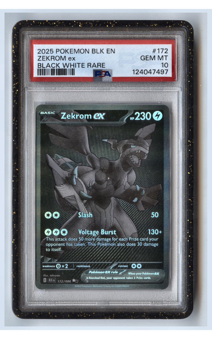 Zekrom EX - PSA 10 - Black Bolt, front