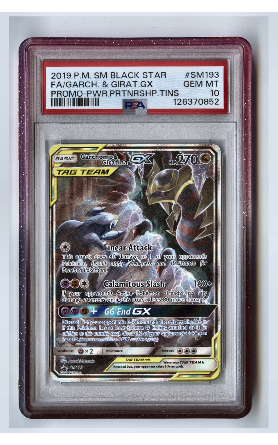 Garchomp & Giratina GX - PSA 10 - Black Star Promo, front