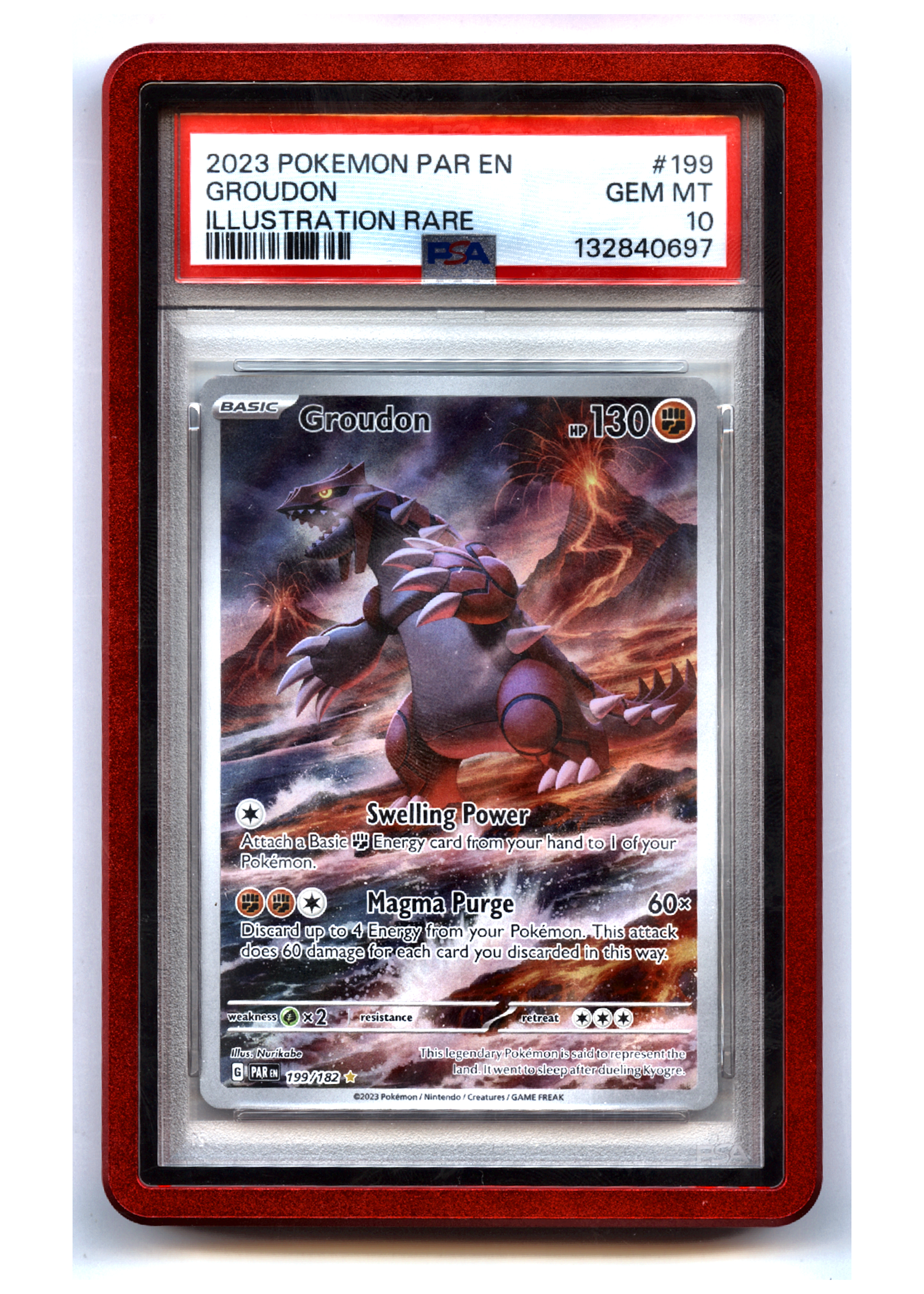 Groudon - PSA 10 - Paradox Rift — front