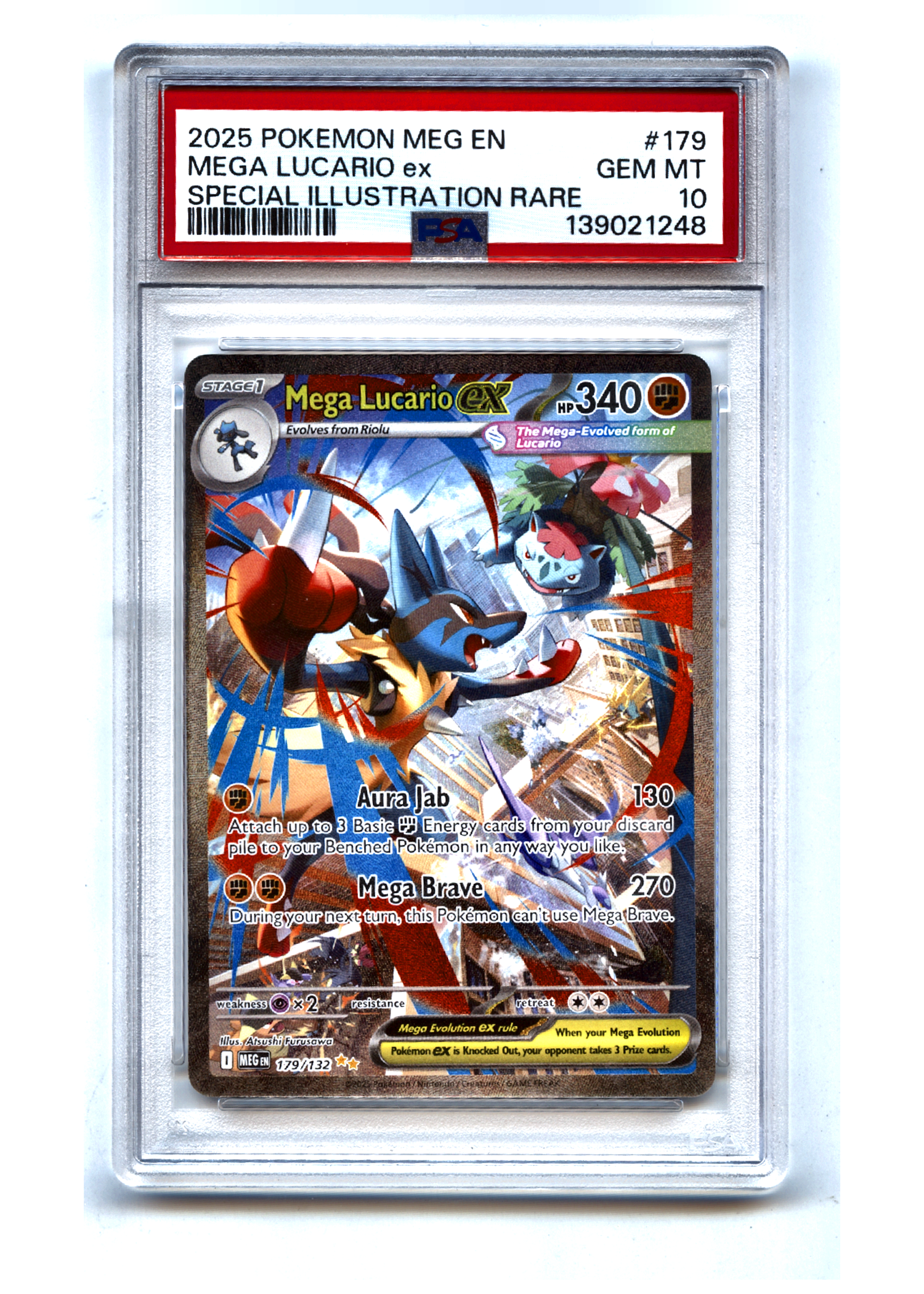 Mega Lucario ex - Grade 10 - Mega Evolution (139021248) — front
