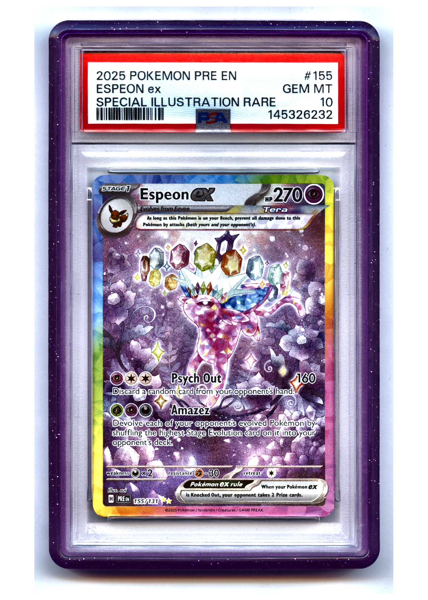 Espeon ex - PSA 10 - Prismatic Evolutions — front