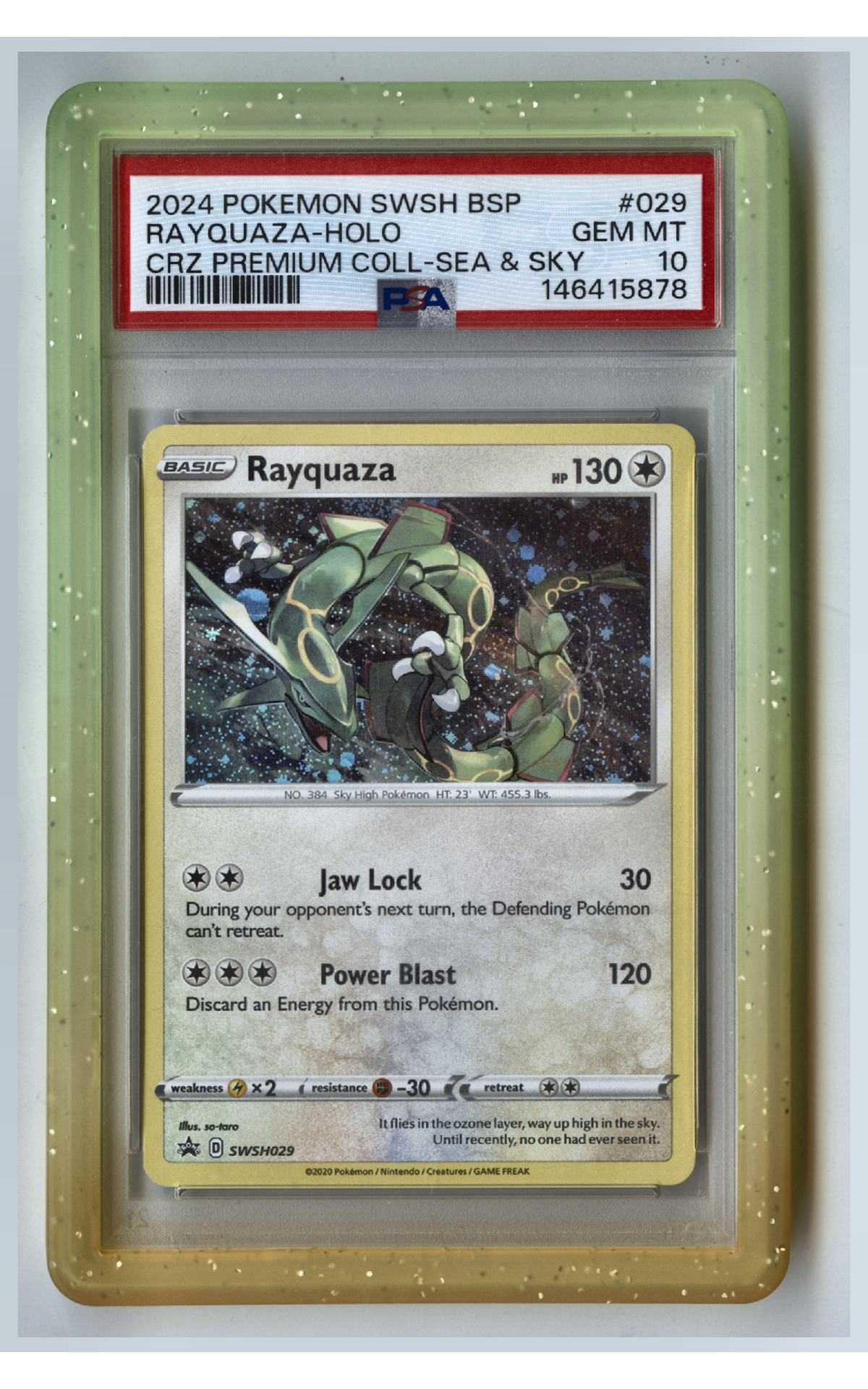 Rayquaza - PSA 10 - SWSH Black Star Promos, front
