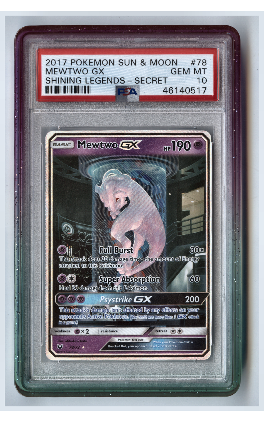 Mewtwo GX - PSA 10 - Shining Legends, front