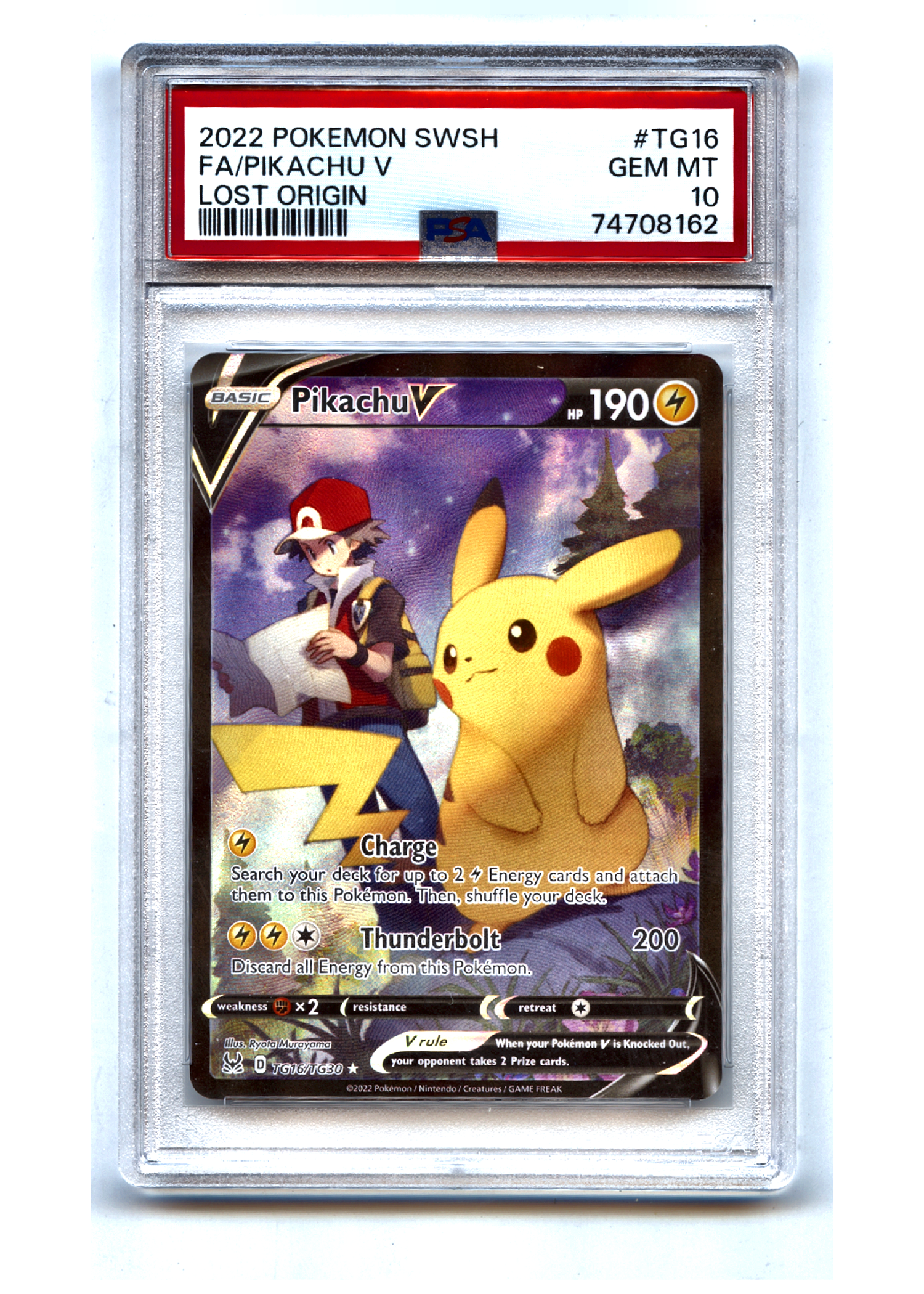 Pikachu V - PSA 10 - Lost Origin Trainer Gallery — front
