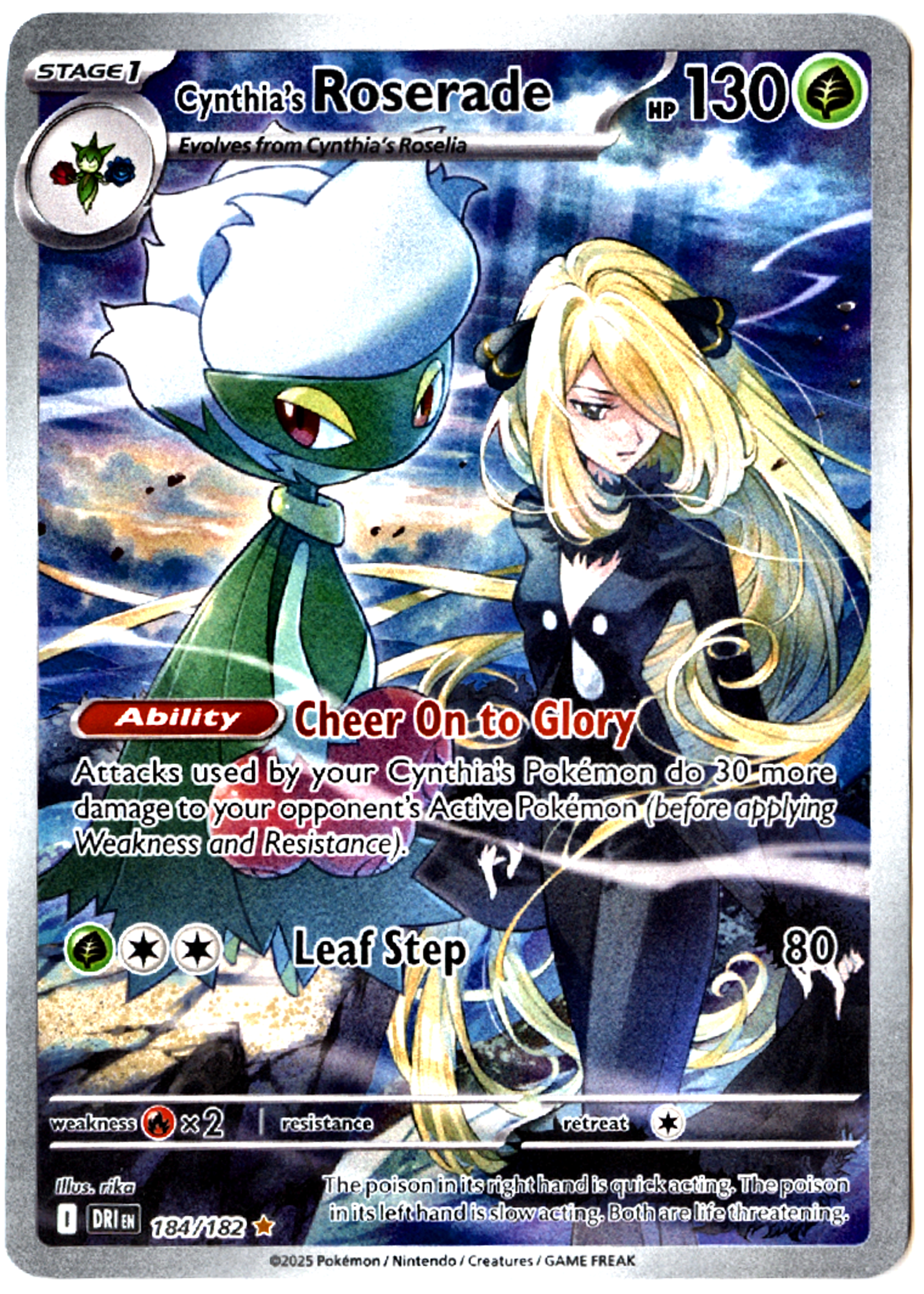 Cynthia's Roserade - 184 - Destined Rivals - Near Mint — front
