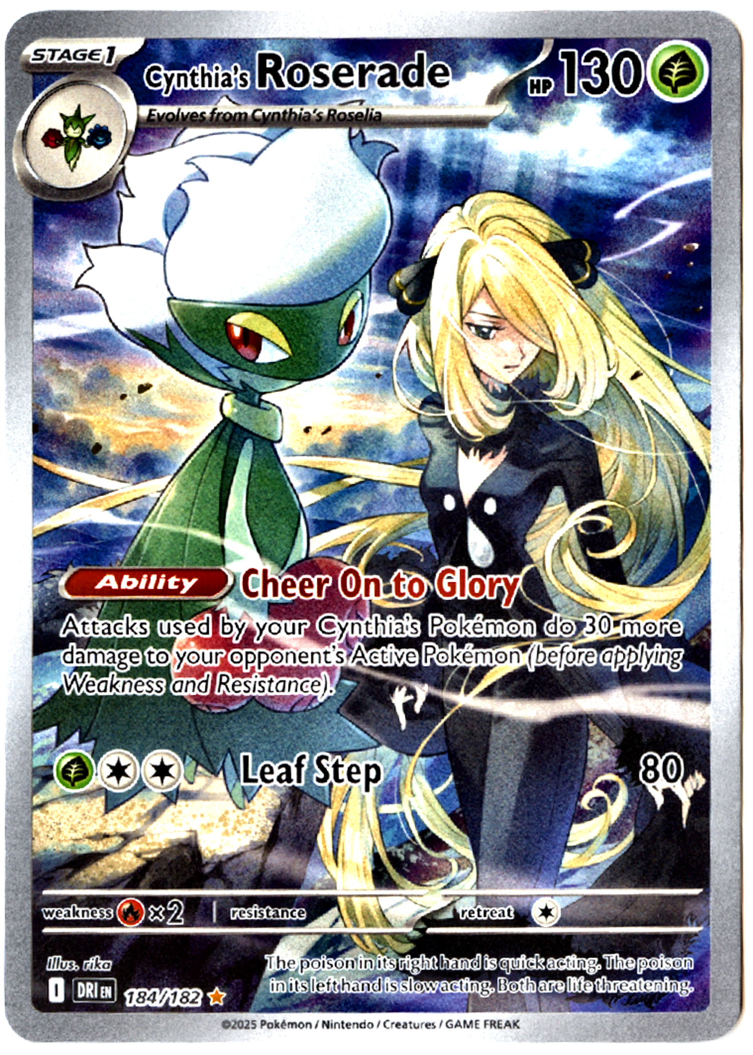 Cynthia's Roserade - 184 - Destined Rivals - Near Mint — front