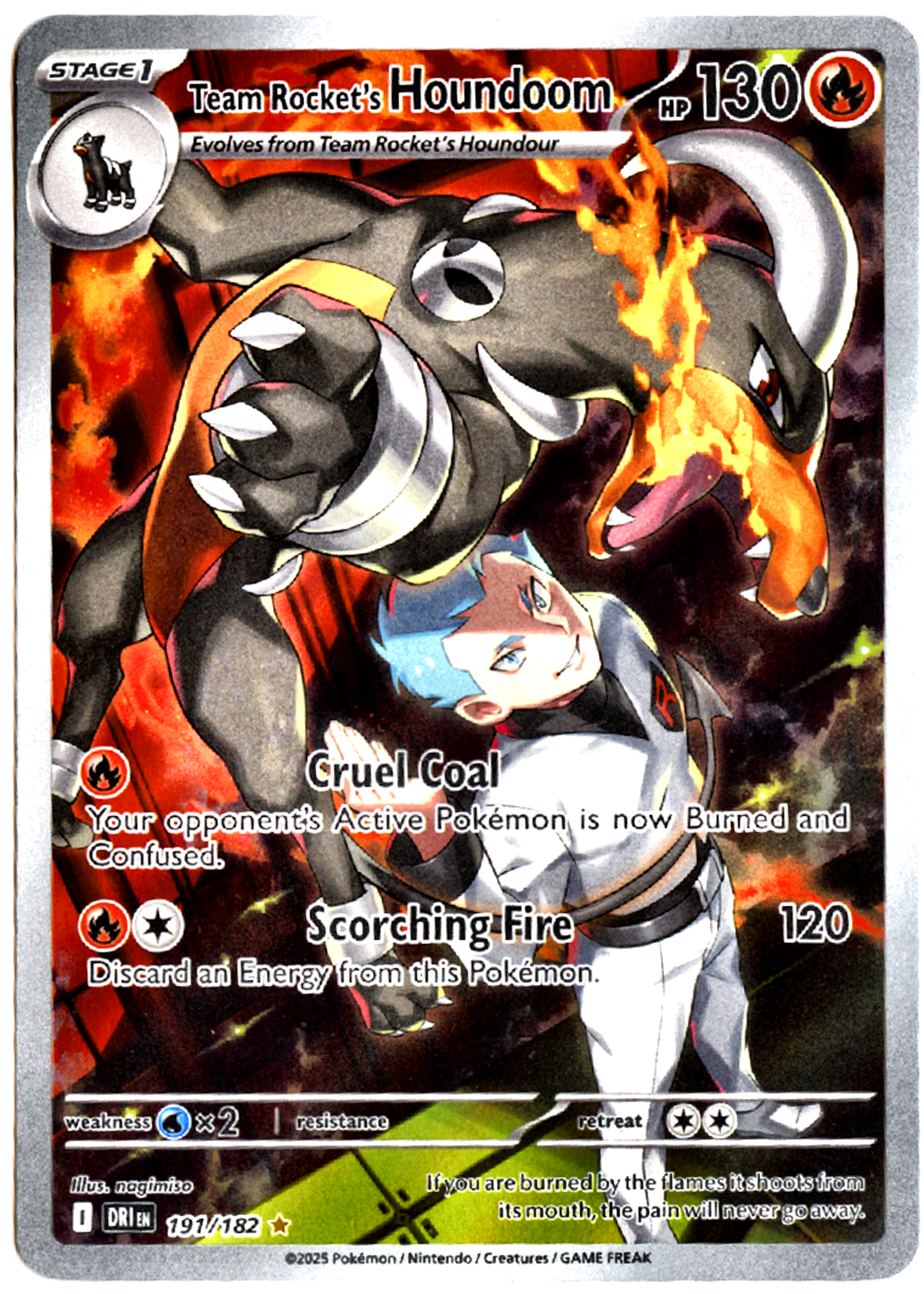 Team Rocket's Houndoom - 191 - Destined Rivals - Near Mint — front