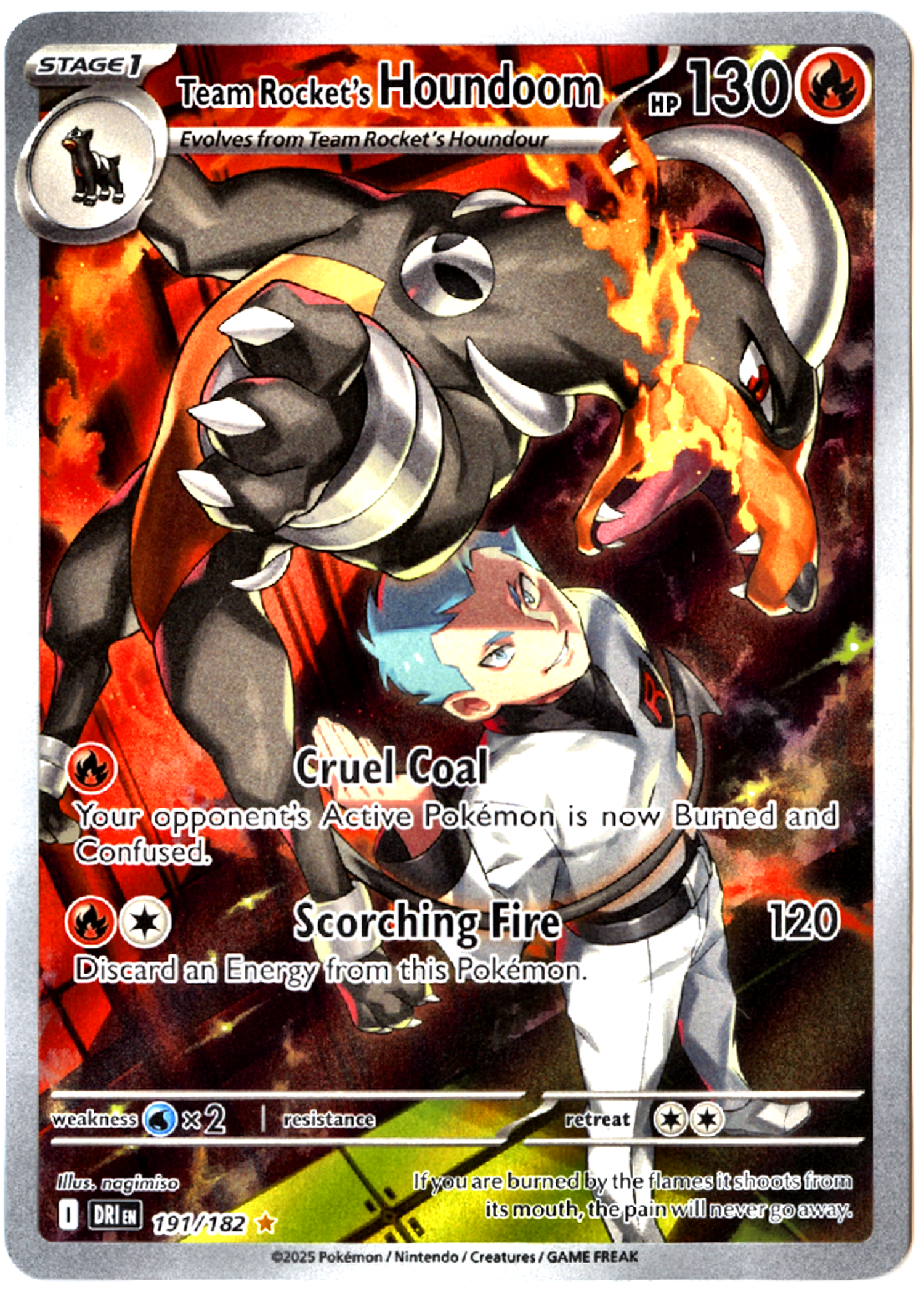 Team Rocket's Houndoom - 191 - Destined Rivals - Near Mint — front