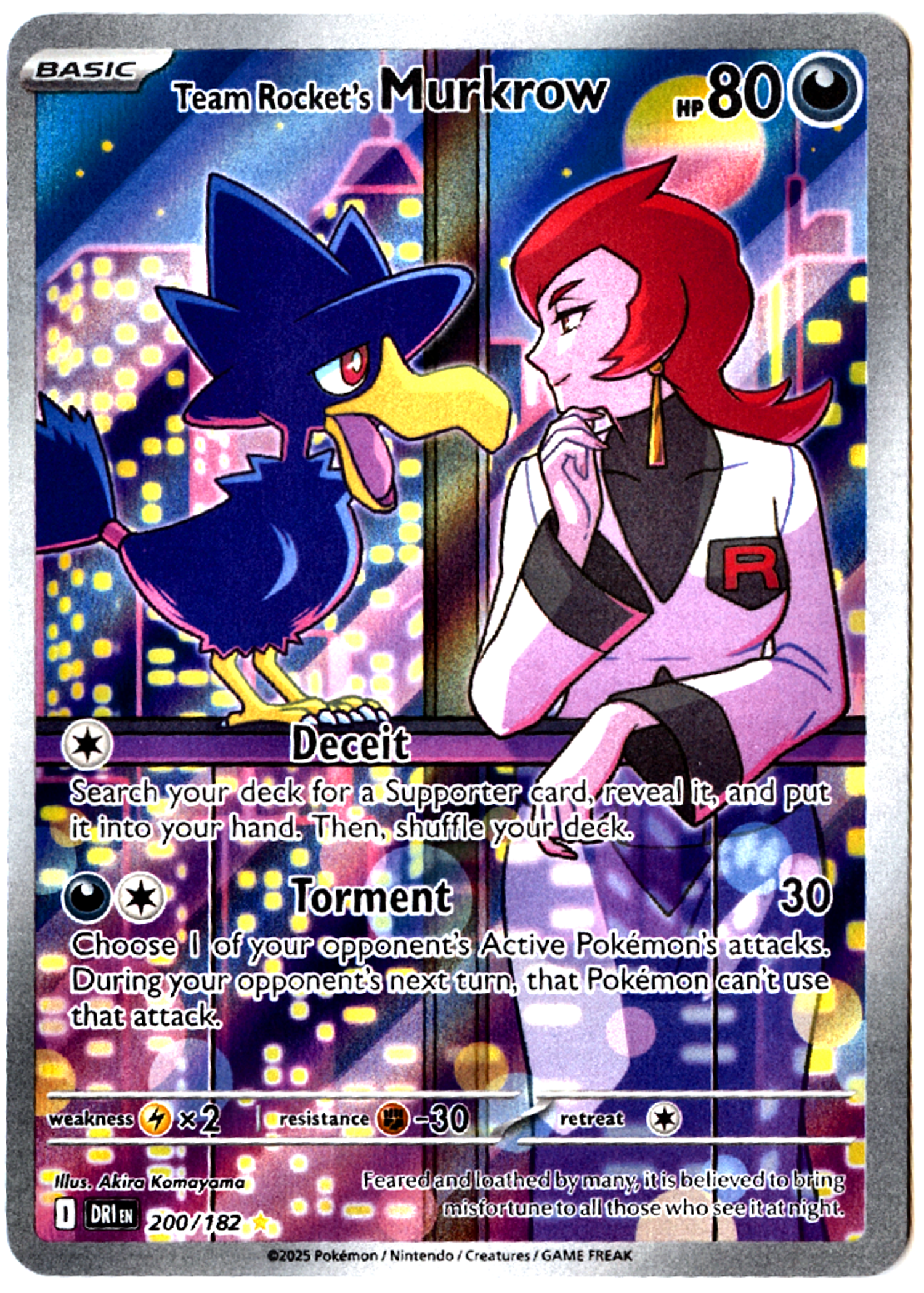 Team Rocket's Murkrow - 200 - Destined Rivals - Near Mint — front