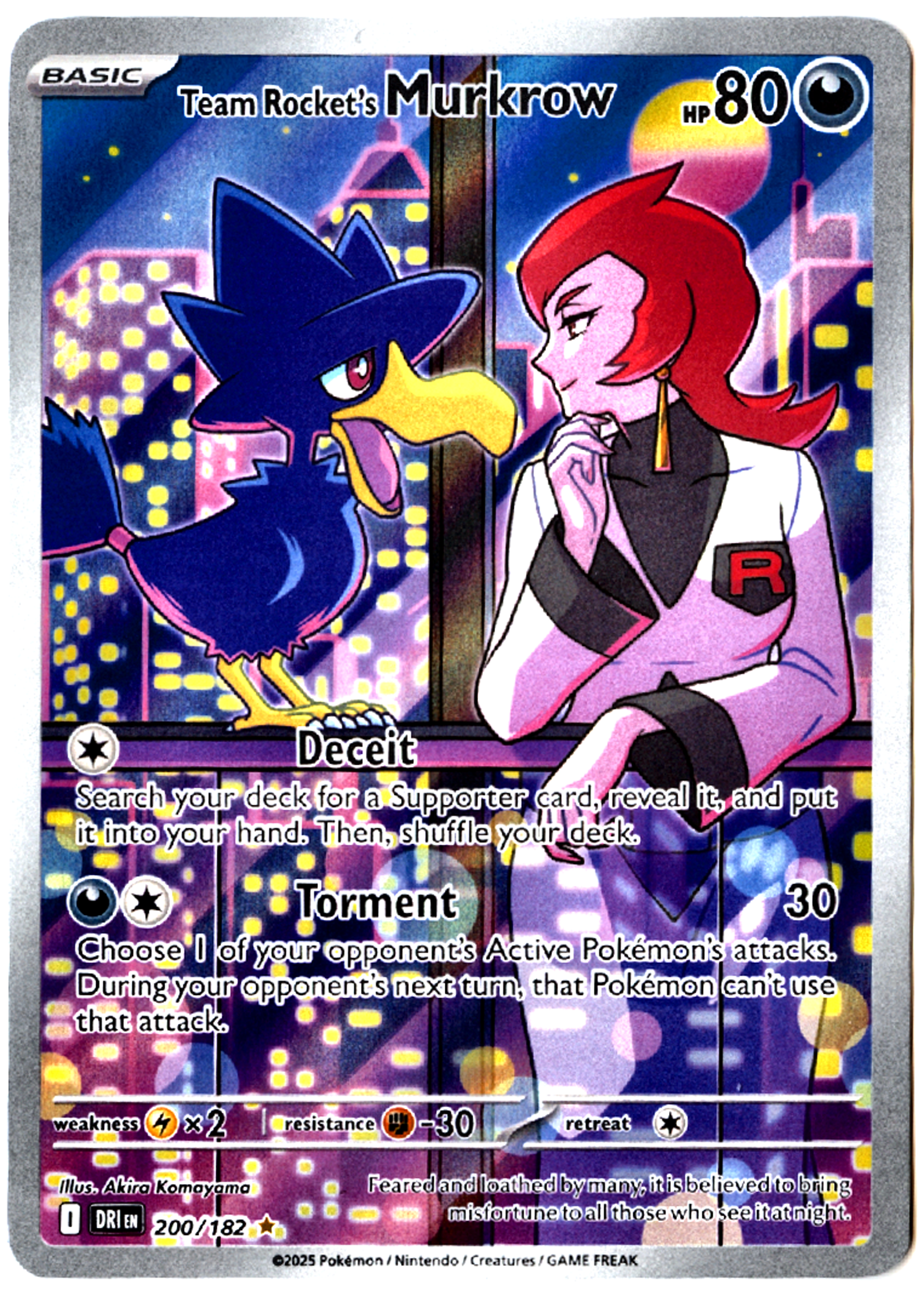 Team Rocket's Murkrow - 200 - Destined Rivals - Near Mint — front
