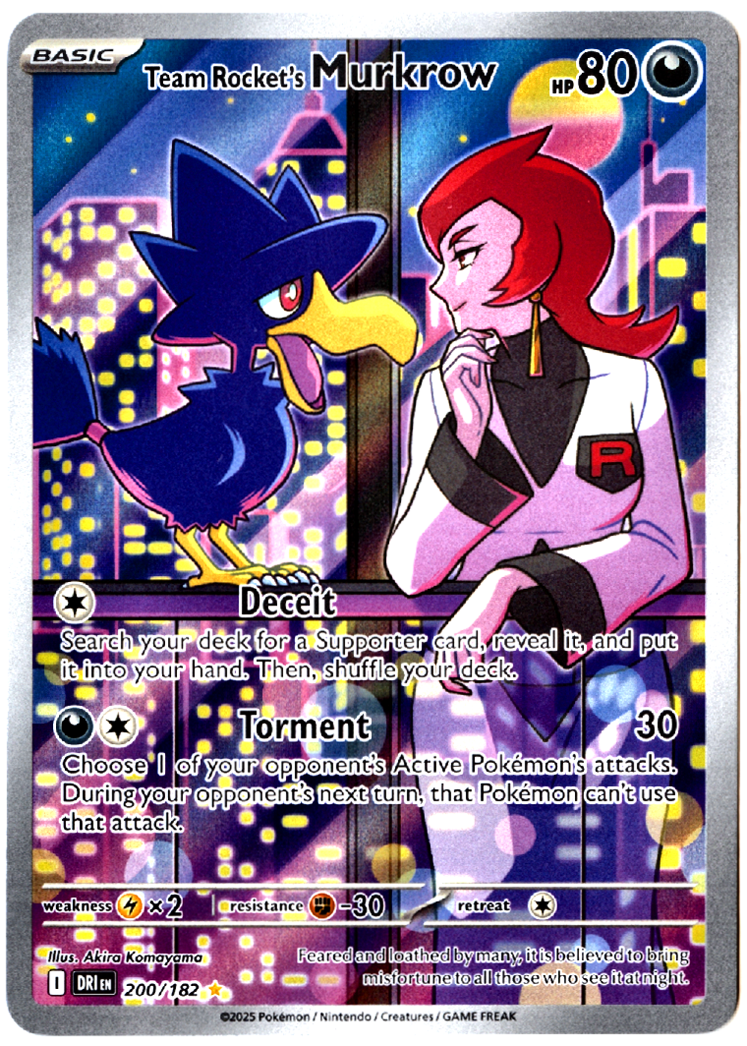 Team Rocket's Murkrow - 200 - Destined Rivals - Near Mint — front