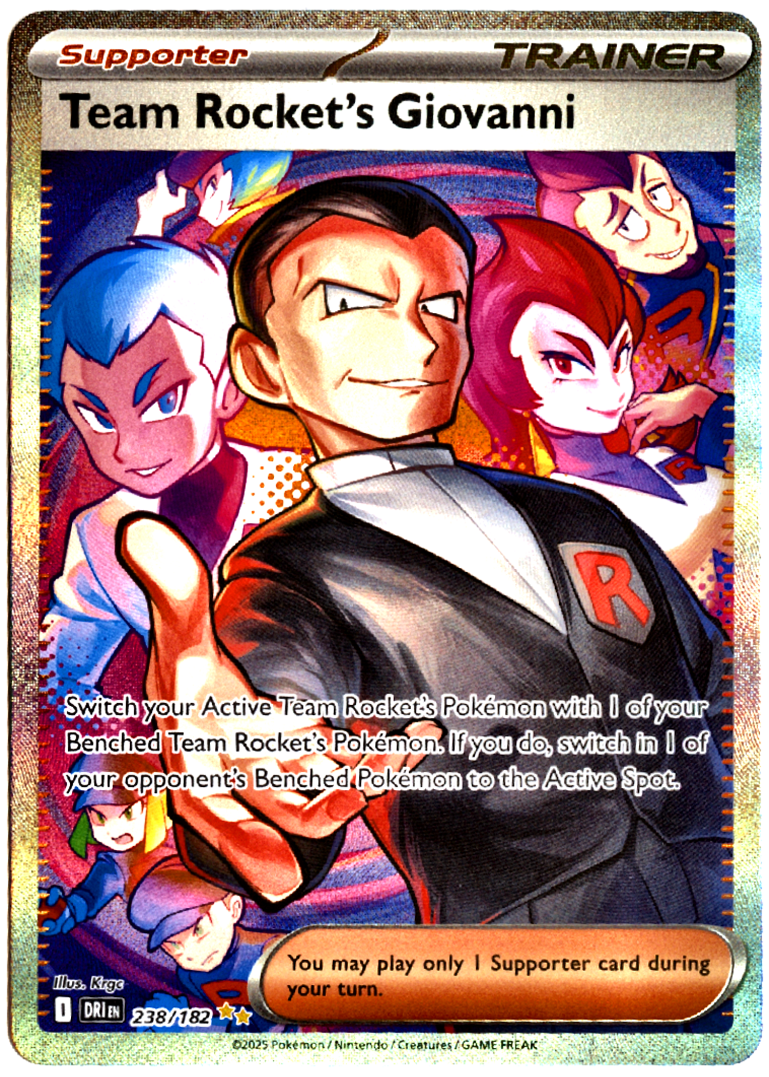 Team Rocket's Giovanni - 238 - Destined Rivals - Near Mint — front