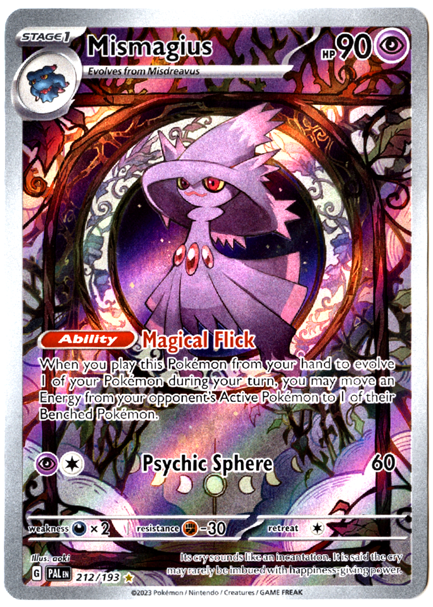 Mismagius - 212 - Paldea Evolved - Near Mint — front