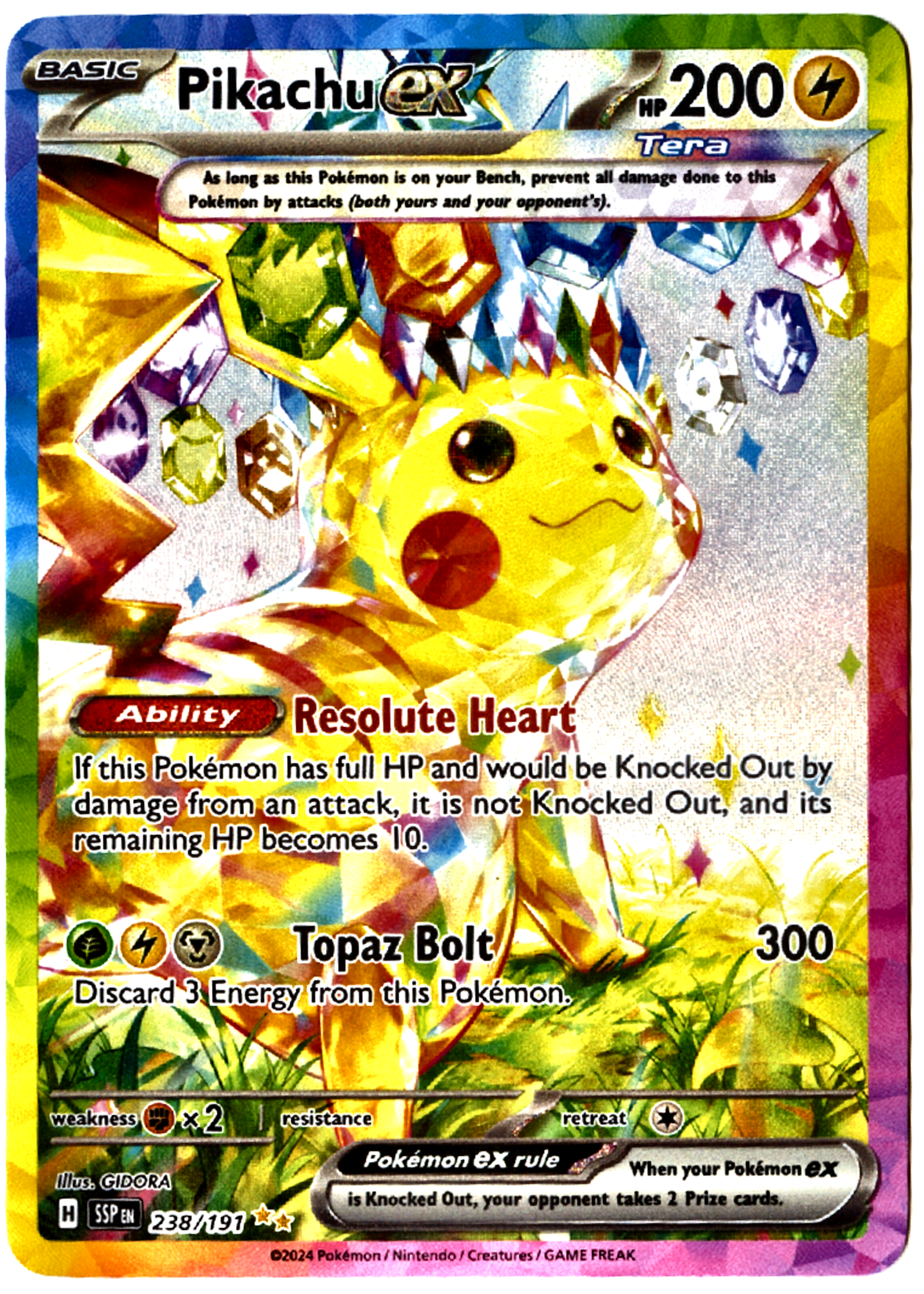 Pikachu ex - 238 - Surging Sparks - Near Mint — front