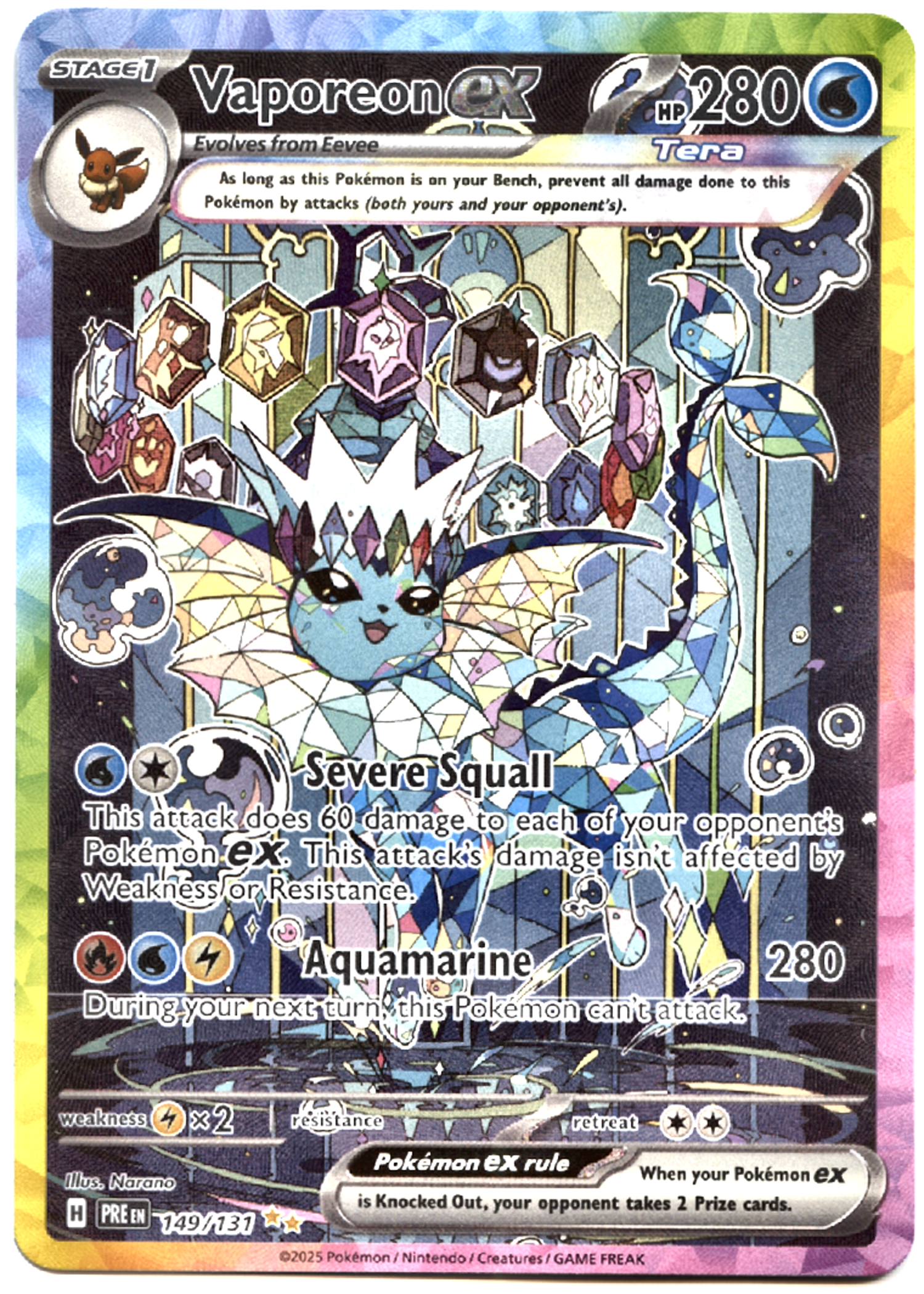 Vaporeon ex - 149 - Prismatic Evolutions - Near Mint — front