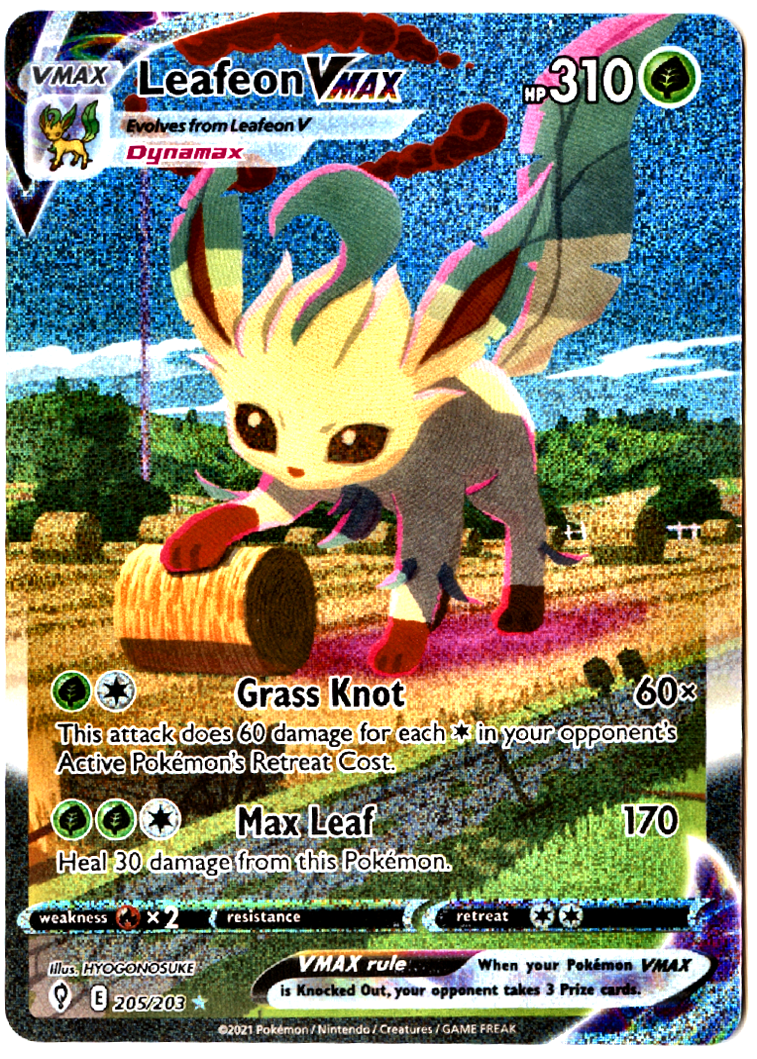 Leafeon VMAX - 205 - Evolving Skies - Near Mint — front